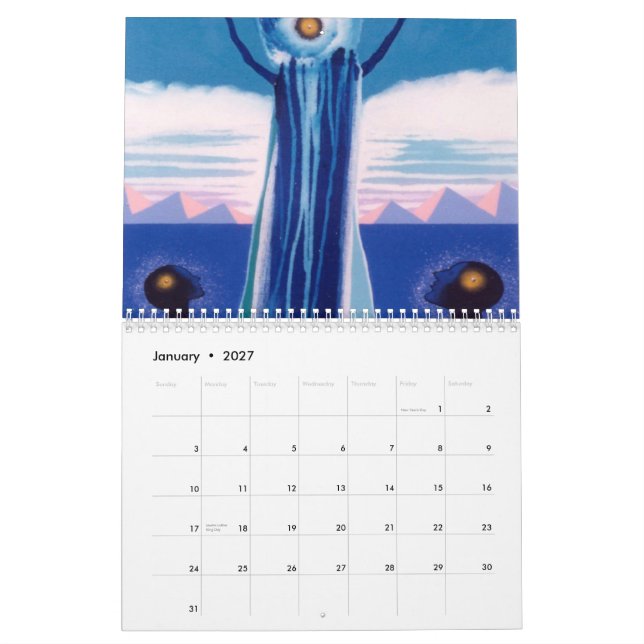 Mural Calendrier rouge d'âme (Jan 2027)