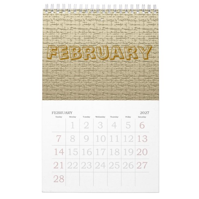 Mural Calendrier - Textures (Feb 2027)