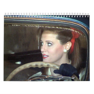 Mural CALENDRIER vintage moderne de femmes