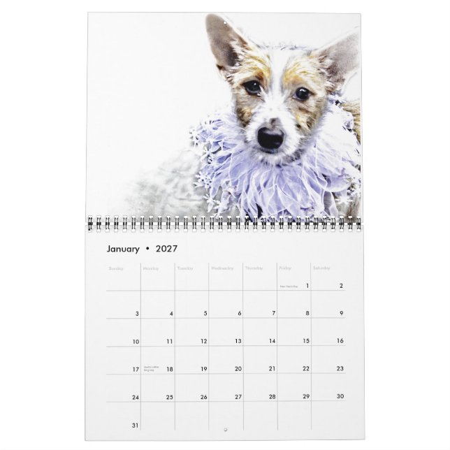Mural Chiens dans l'art - calendrier (Jan 2027)
