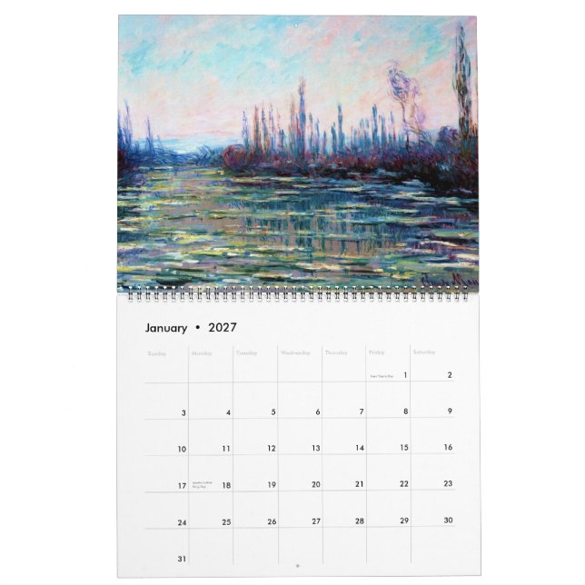 Mural Claude Monet meilleur calendrier de peinture fine  (Jan 2027)