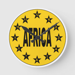 Mural clock in acrylic, Round Medium AFRICA