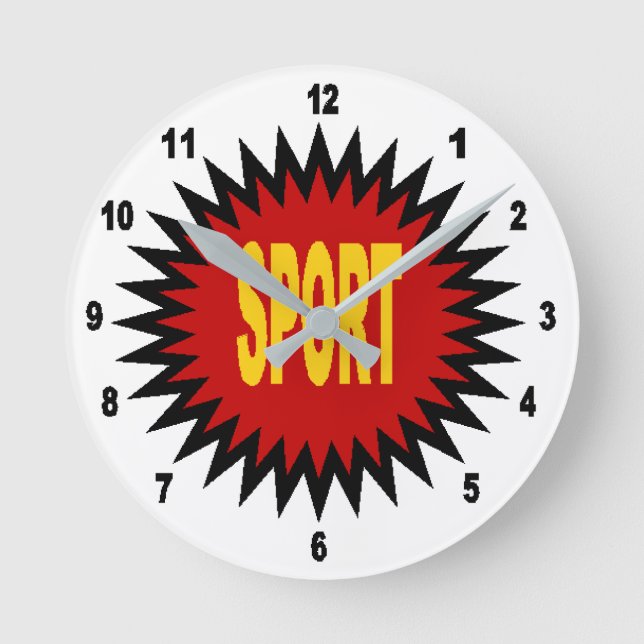 Mural clock in acrylic, SPORT Medium Round (Front)