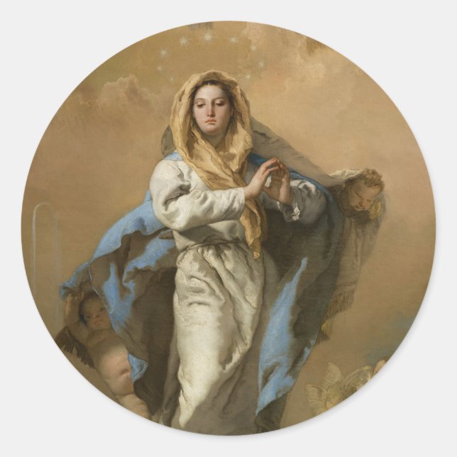 Mural & coffers Ceiling Dome in Jefferson Building Classic Round Sticker (Front)