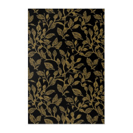 Mural En Acrylique Elegant Gold Leaf Seamless Botanical Pattern Art