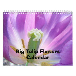 Mural Grand Calendrier de Fleurs de Tulipes Nature Flora
