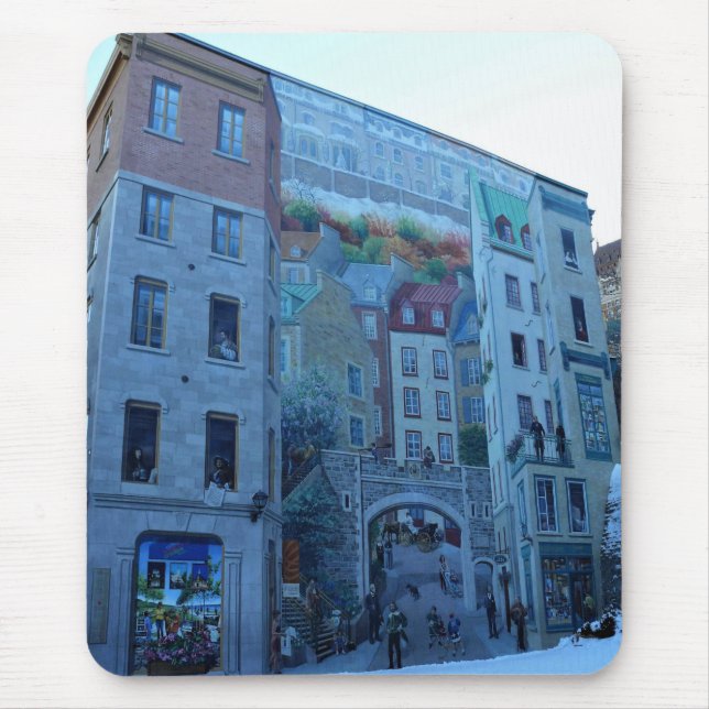 Mural in Old Quebec City, Quebec, Canada Mouse Pad (Front)