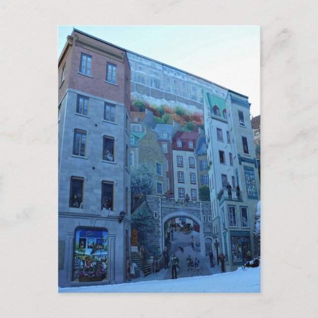 Mural in Old Quebec City, Quebec, Canada Postcard (Front)