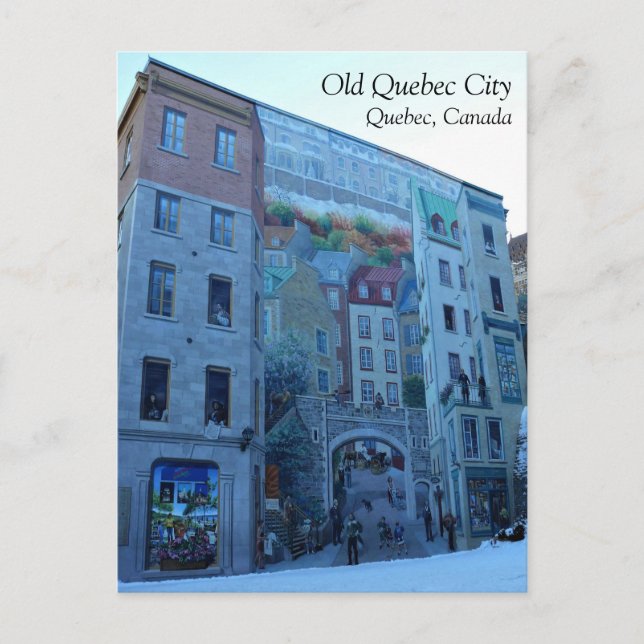 Mural in Old Quebec City, Quebec, Canada Postcard (Front)