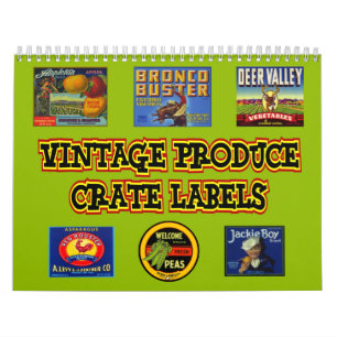 Mural La caisse vintage de produit marque le calendrier