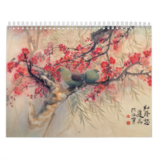 Mural L'art principal oriental plante le calendrier