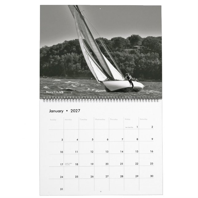 Mural Le calendrier de navigation du classique fait de (Jan 2027)