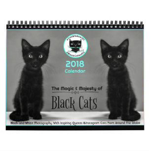 Mural Les chats noirs indiquent chacun des calendrier