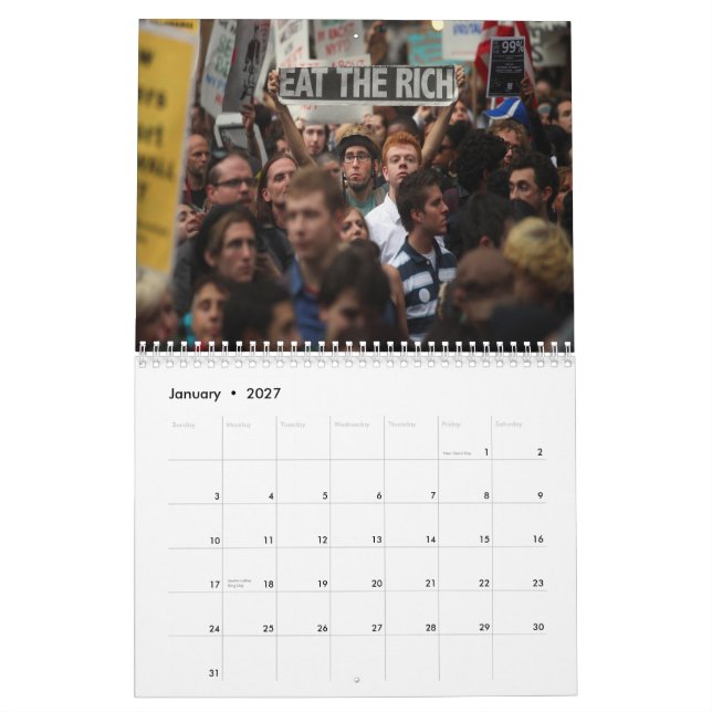 Mural Les signes de la profession proteste le calendrier (Jan 2027)