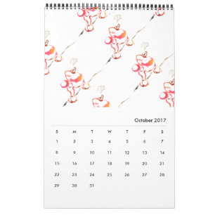 Mural Modèle de calendrier de caniche
