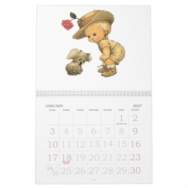 Mural Mon calendrier mignon (Jan 2027)