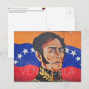 Mural of Simon Bolivar, Caracas, Venezuela Travel  Postcard