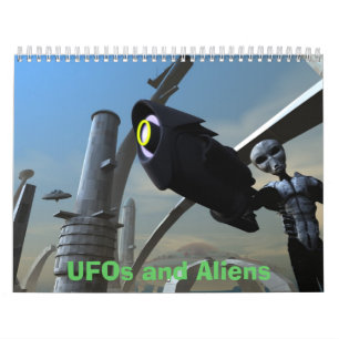Mural UFOs et calendrier étranger