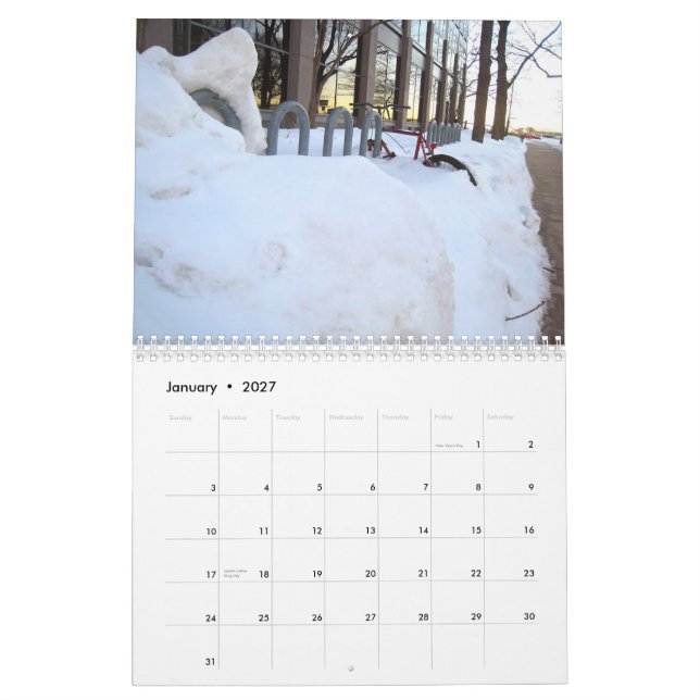 Mural Vélos autour du calendrier 2012 de ville (Jan 2027)