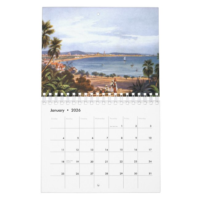 Mural Vieux calendrier de l'Inde (Jan 2026)