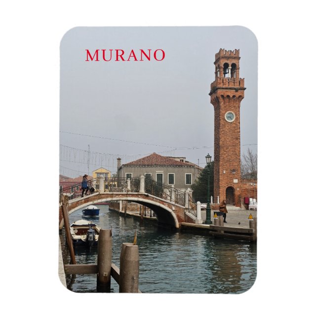 Murano Clock Tower view fridge magnet (Vertical)