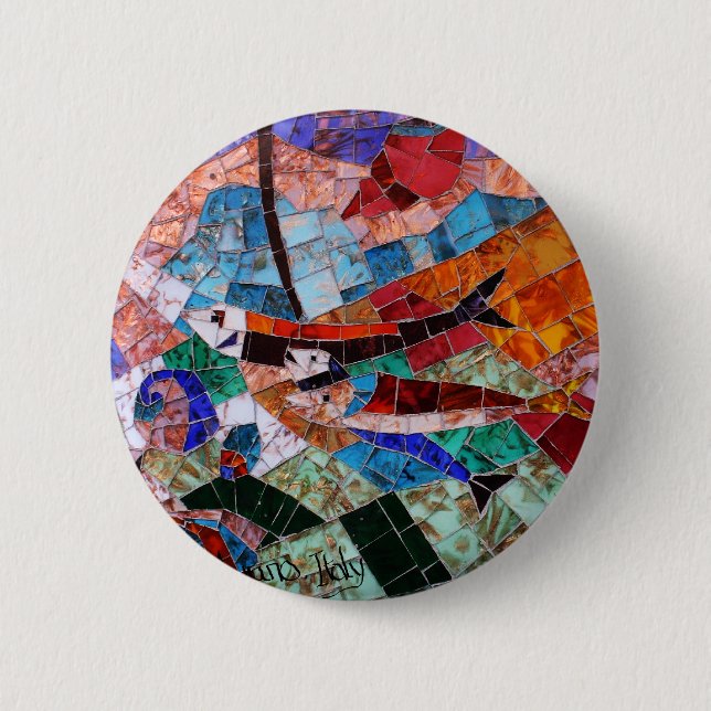 Murano Mosaic 2 Inch Round Button (Front)