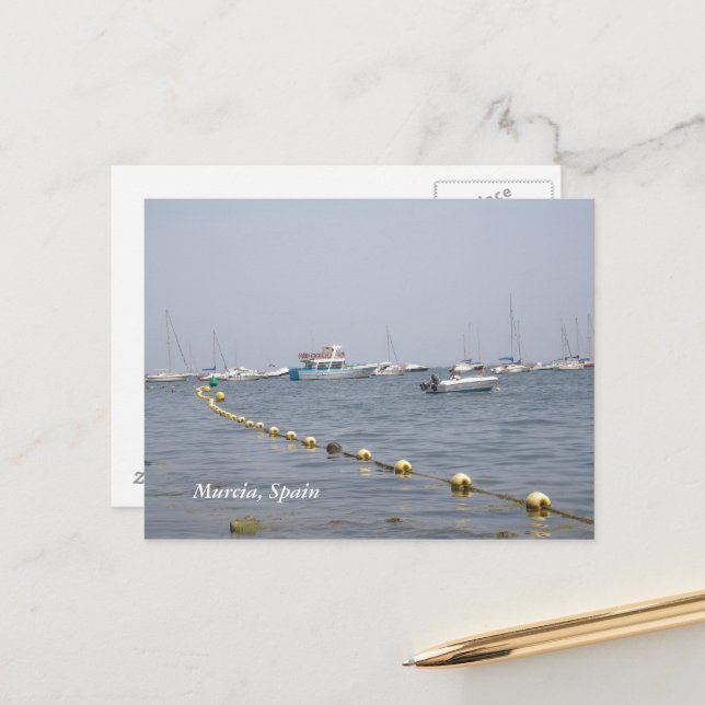 Murcia, Spain boats in the harbour Postcard (Front/Back In Situ)