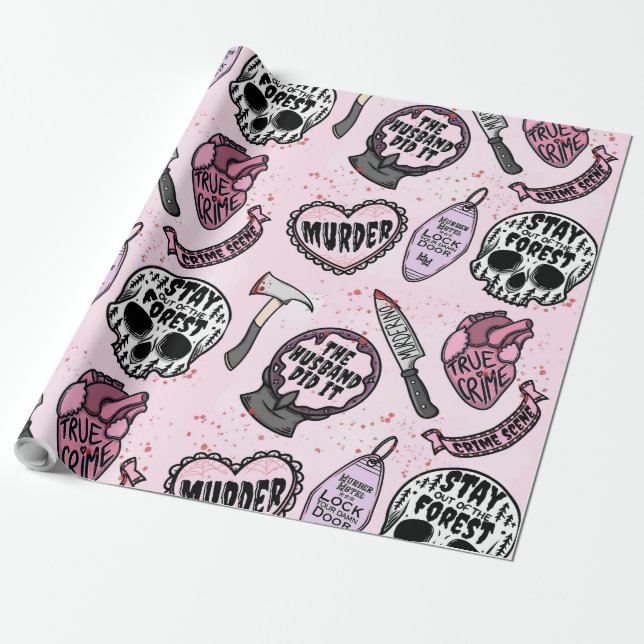 Murder and Spooky Wrapping Paper (Unrolled)