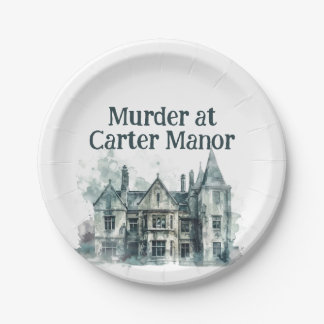 Murder at The Manor- Murder Mystery Night Paper Plate