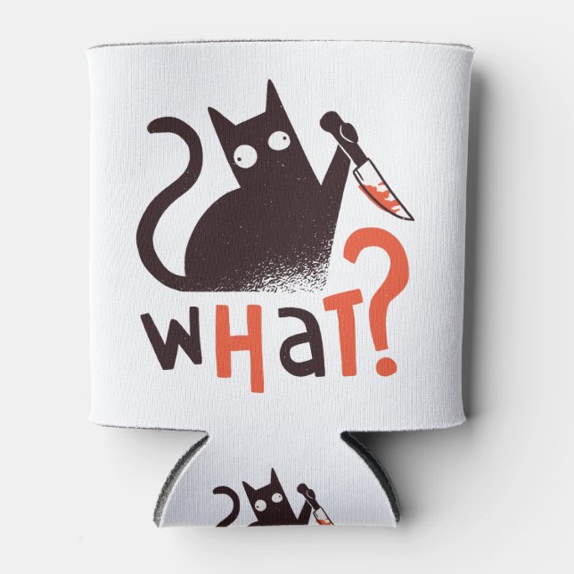 Murder Cat Funny Can Cooler (Front)