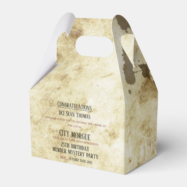 Murder Mystery Birthday Favor Box (Front Side)