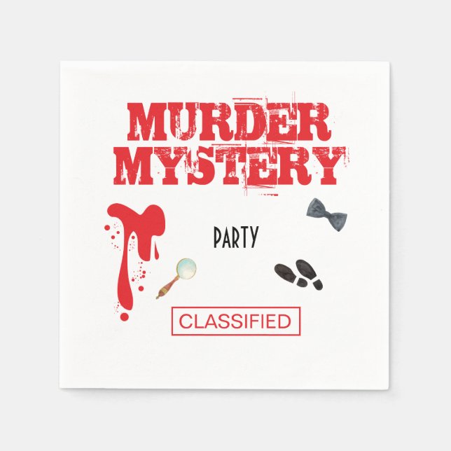 Murder Mystery Birthday Party Case Files File Fold Napkin (Front)