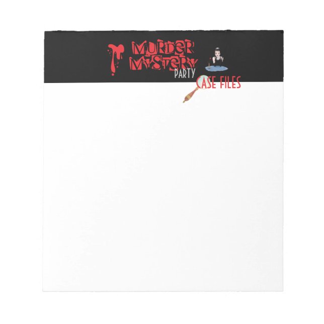 Murder Mystery Birthday Party Case Files Notepad (Front)