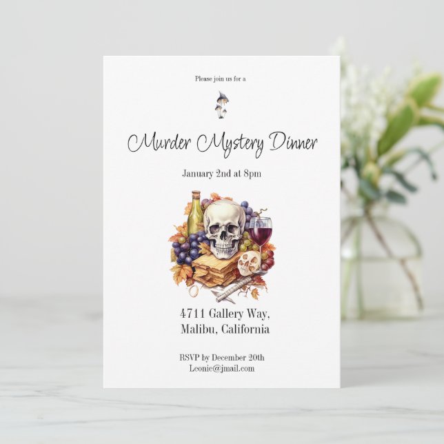 Murder Mystery Dinner Invitation (Standing Front)