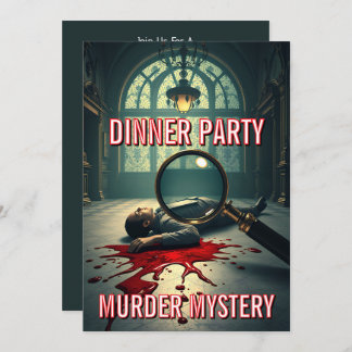 Murder mystery dinner party theme DIY Invitation