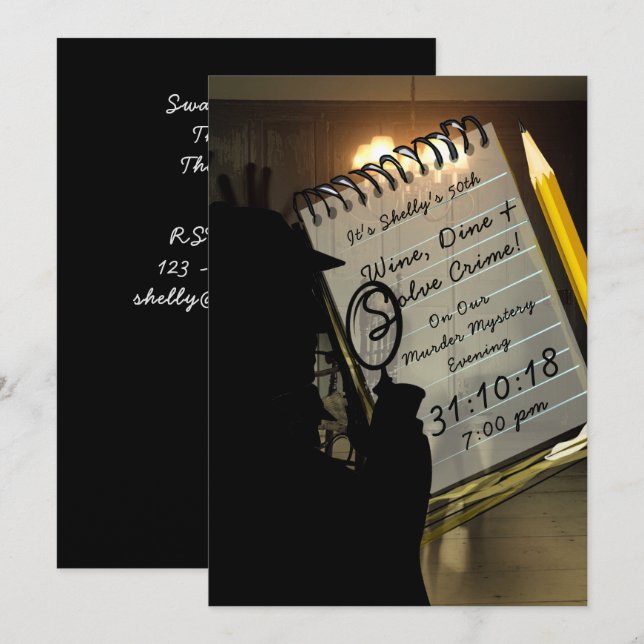 Murder Mystery Invites Crime Scene Investigation 2 (Front/Back)