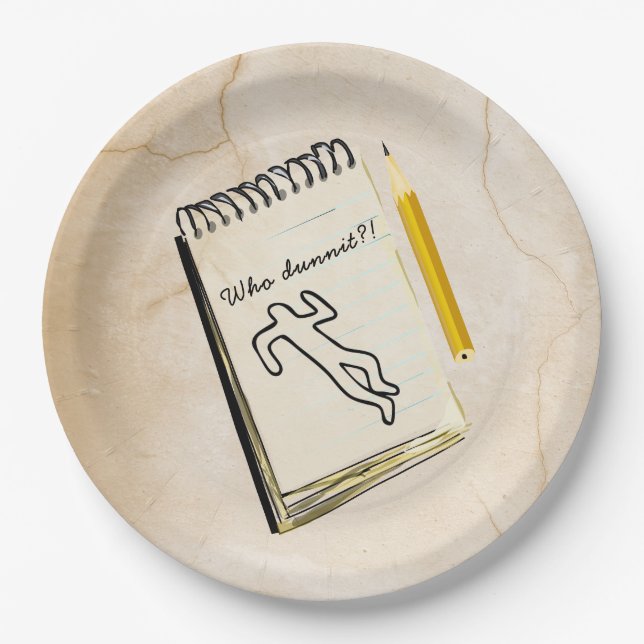 Murder Mystery Paper Plates Crime Scene Customized (Front)