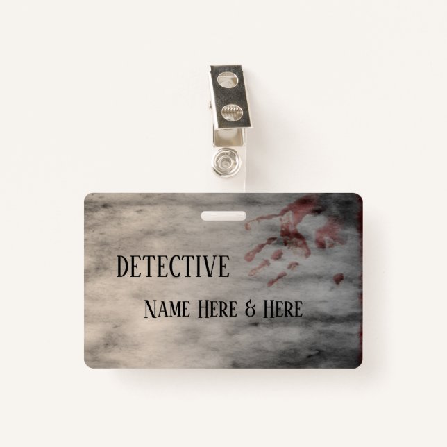 Murder Mystery Party Name Badge (Front with Clip)