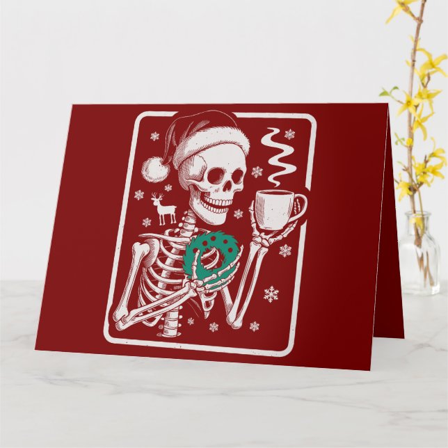 Murder Shows Friends Horror Tee Skeleton Christmas Card (Yellow Flower)