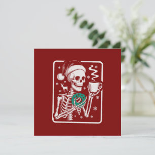 Murder Shows Friends Horror Tee Skeleton Christmas Holiday Card