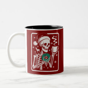 Murder Shows Friends Horror Tee Skeleton Christmas Two-Tone Coffee Mug