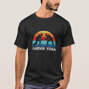 Murder Yoga Funny Jiu-Jitsu Retro Sunset BJJ Humou T-Shirt