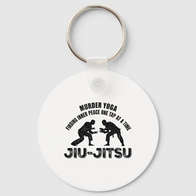 Murder Yoga Inner Peace Jiu-jitsu Funny Grappling  Keychain (Front)