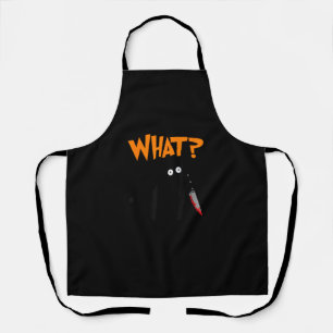 Murderous Cat With Bloody Knife Murderous Black Ca Apron