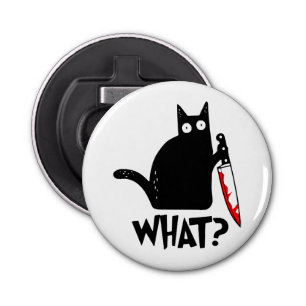 Murderous Cat With Knife Bottle Opener