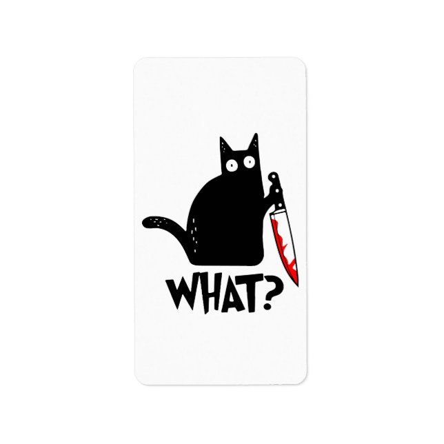 Murderous Cat With Knife Label (Front)