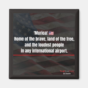 'Murica ! Aimant réfrigérateur patriotique drôle -