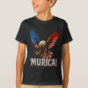 Murica Bald Eagle 4th Of July American Flag Patrio T-Shirt