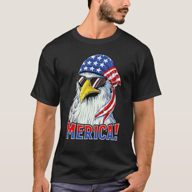 Murica Eagle Mullet American Usa Flag Sunglasses 4 T-Shirt (Front)