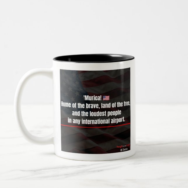 'Murica! Funny Patriotic Coffee Mug (Left)